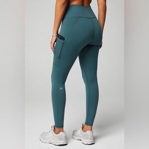 Fablethics power hold drawstring leggings green